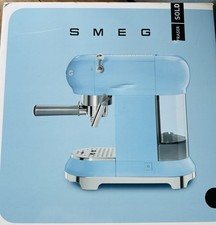 Image of Smeg 50's Retro Style Manual Espresso Coffee Machine, model ECF01BLUK black.