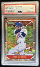 2021 Panini Donruss Mookie Betts Highlights #/999 Dodgers PSA 9