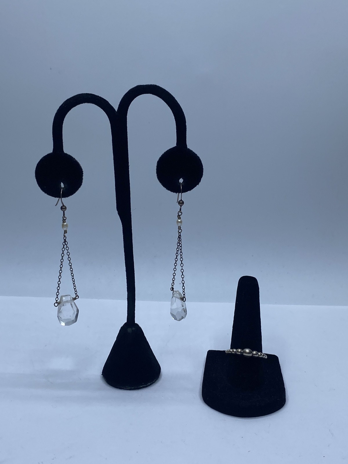 Sterling Silver Assorted Dangle Earring & Ring Je… - image 1