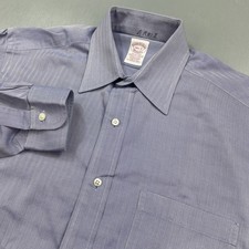 Vintage Brooks Brothers Shirt Mens 14.5 - 2 Oxford Cloth Poplin Herringbone USA