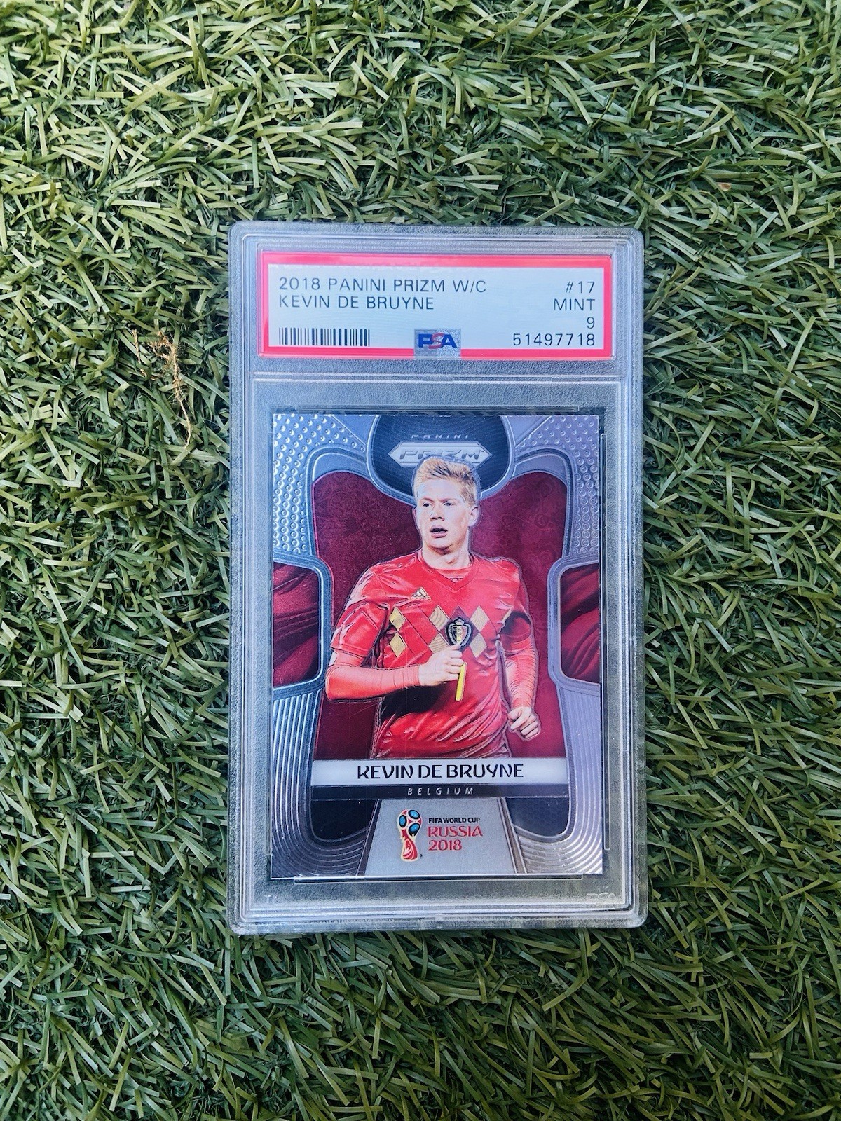 2018-19 Panini Prizm W/C #17 Kevin De Bruyne PSA 9 Mint Card 🔥