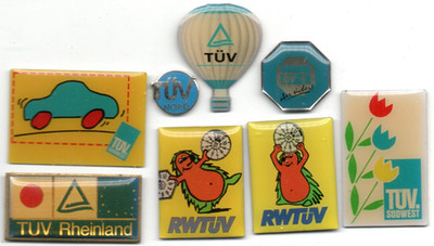  Pin-Konvolut 8 TÜV Pins RWTÜV NORD SÜDWEST RHEINLAND selten Rarität      