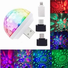 Disco Lights Mini USB RGB Crystal Ball Stage Light - USB Powered