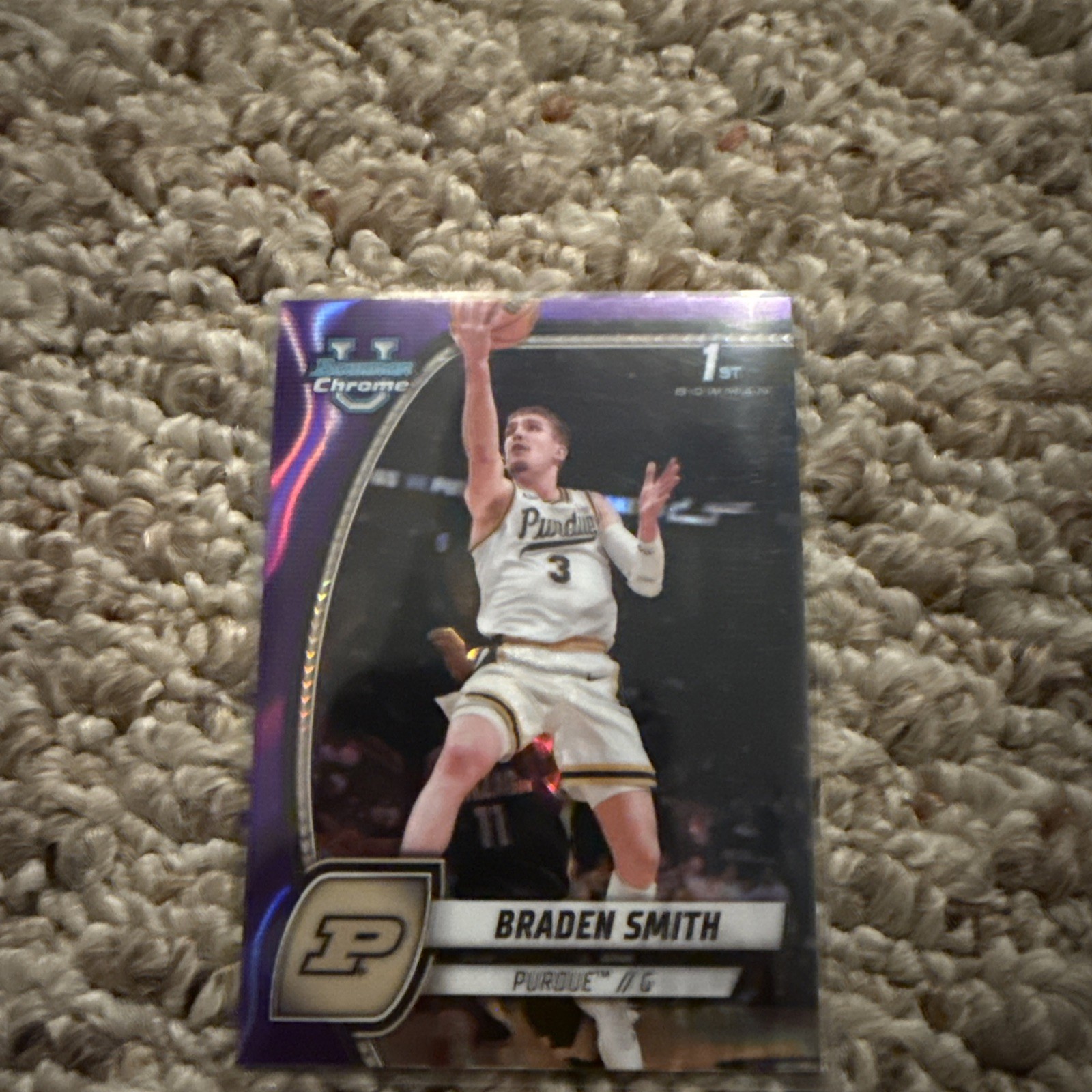 2024-25 Bowman University Chrome - Braden Smith #12 Purple Lava Refractor (RC)