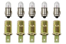 5 x Lampenfassung + Glühbirnen 12V Tachobeleuchtung MZ RT, ES, ETS, TS, ETZ, S51