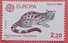 French Stamp / Timbre France Oblitéré 2f 20 EUROPA GENETTE 1986  N° 2416