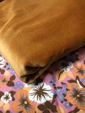 Vintage Laura Ashley Cotton Velvet Door Curtain Thermal Orange 220 Cm L 120 W.