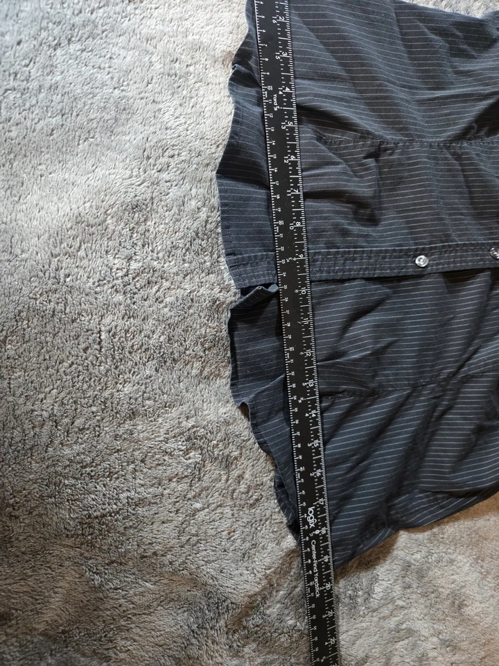 Blusa Top New York And Company Para Mujer Negra Rayas con Botones Talla XL Foto 3 de 4