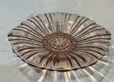 Vintage Pink Depression Glass Footed Dish 9  PRISTINE . FREE SHIPPING