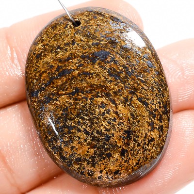 Natural Bronzite Oval Shape Cabochon Drilled Gemstone 60.5 Ct 33X25X6 mm A-31623