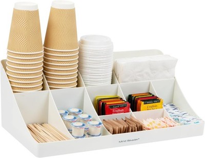 Mind Reader Cup and Condiment Station, Countertop Organizer, Coffee Bar, Kitchen