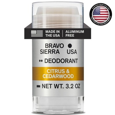 Eco-Friendly 3.2 oz Deodorant for Men - Natural Citrus & Cedarwood, Odor Control