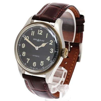 Montblanc 1858 Automatic 117832 Stainless Steel Gold x Silver Round Men Leather