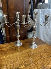 Stunning Pair Weighted Sterling Silver 3 Branch Candelabra’s  Candle Sticks!