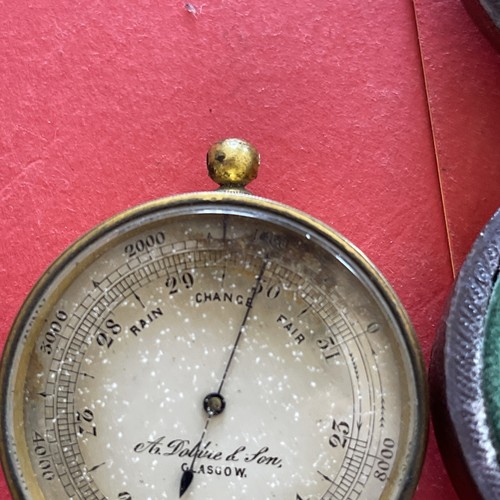 Antique A DOBBIE & SON brass pocket barometer untested for restoration.See pics - Picture 3 of 23