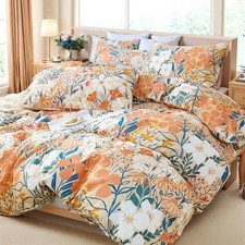 100 Cotton Duvet Cover Queen Size Autumn Botanical Floral Duvet Cover Set ...