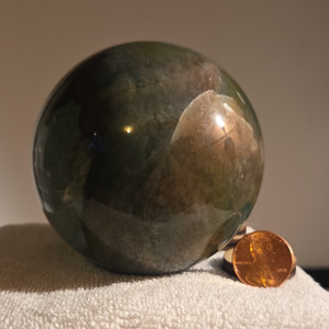 Polished Green & Brown Crystal / Mineral Healing Sphere Ball