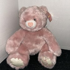 FAO Schwarz Muted Pink Sparkle Stuffed Plush Bear With Tag