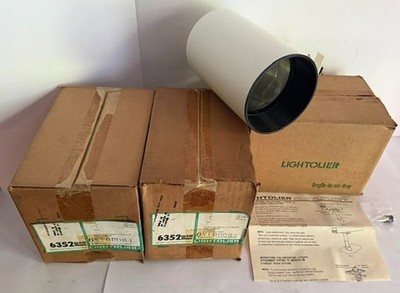 (3)  New Lightolier White Cylinder Track Lighting Fixtures  Model# 6352
