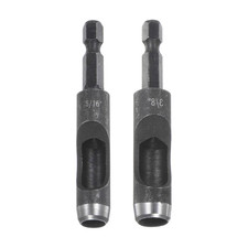 Leather Hollow Punch Set 1/4 Hex Shank for Drills, 5/16" 3/8" Dia Rotary Hole...
