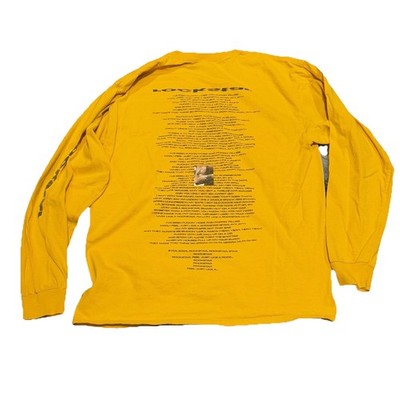 Post Malone Rockstar Song Lyrics Long Sleeve T-Shirt Mens Size L Yellow