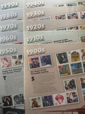 Scott #3182-91 Celebrate the Century 10 Sheet Collection of 150 32¢ & 33¢ Stamps