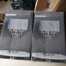 Next Bellagio 2x table lamps beautiful  grey shades crystal &chrome RRP £120.00 