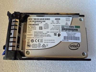 SSDSC2KB480G8 Intel 480GB 2.5  SATA 6G SSD D3 S4510, HPE P09008-001, 100% Health