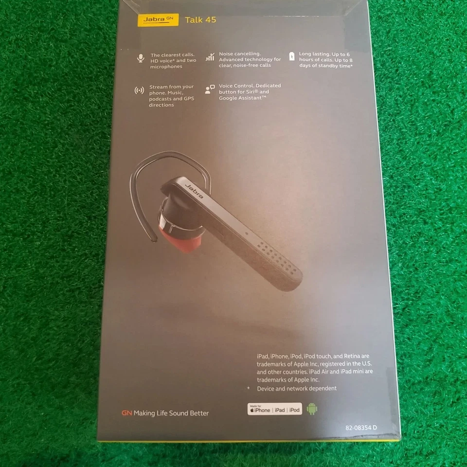 Jabra Talk 45 Wireless Headset Silver Active Noise Cancellation Two Microphones - Image 3 of 4