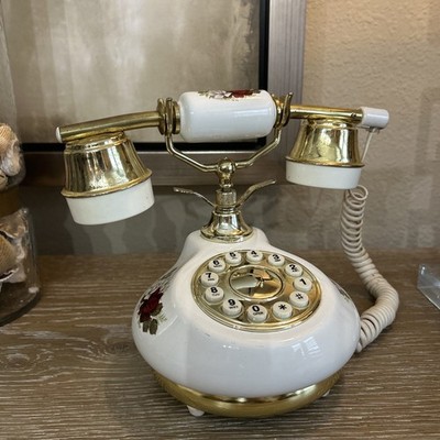 Vintage Royal Albert Old Country Roses U.S. Plug Telephone Push Button Phone