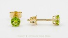 GENUINE 0.34 Cts PERIDOT SM STUD EARRINGS 14K SOLID GOLD - 3mm - NEW WITH TAG — photo 3