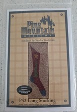 Pine Mountain P42 Long Stocking  Punch Needle Pattern & Printed Fabric Christmas
