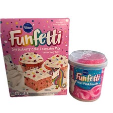 UPC 013300000106 product image for Pillsbury Fiunfetti STRAWBERRY CAKE & CUPCAKE With Sprinkles Matching Icing Cake | upcitemdb.com