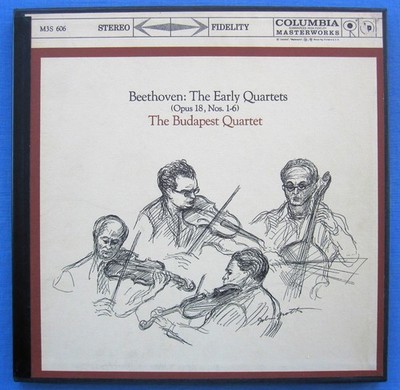 BEETHOVEN Early Quartets Op 18 1-6 BUDAPEST QTET 3LP Columbia M3S 606 6-Eye MINT