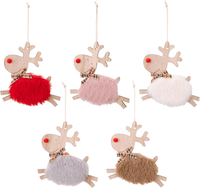 5 Elch AnhäNger Filz Weihnachtsbaum Deko Party WeihnachtsanhäNger Bunt