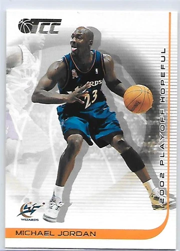 2002-03 TOPPS PLAYOFF HOPEFUL MICHAEL JORDAN IN WIZARDS UNIFORM JERSEY CARD #100