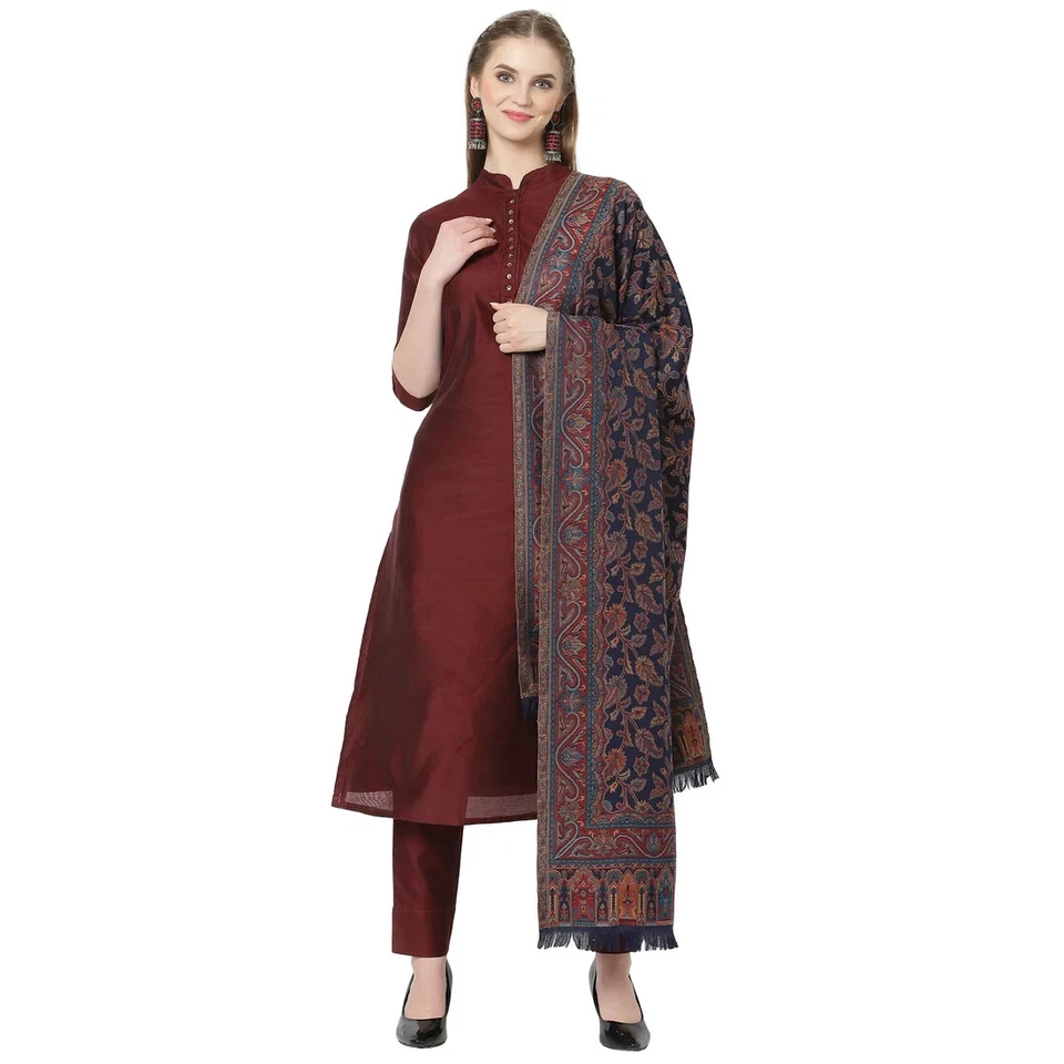 The Kani Shawl Large Wool Paisley Jamavar Shawl Stole Great Gift Pashmina Style - Image 2 of 3