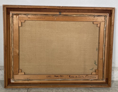 QUADRO DIPINTO OLIO TELA "ARNOLDO SIDOLI" MILANO PORTA TICINESE EPOCA 1963 ITALY - 第 9/9 張圖片