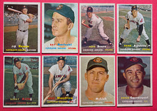 1957 TOPPS BASEBALL CLEVELAND INDIANS PLAYER'S CARD LOT VG PLUS