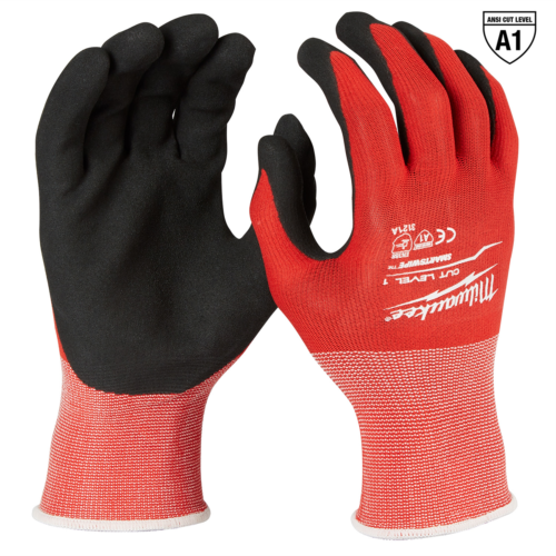 Milwaukee 48-22-8900 gants de travail trempés résistants en nitrile rouge niveau 1, petits - Photo 1 sur 1