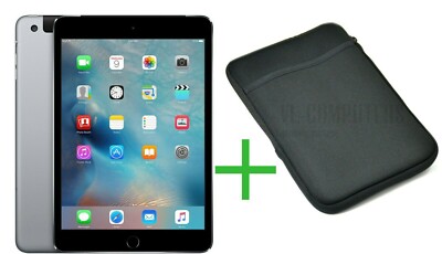 Apple iPad Mini 4 A1550 128GB WiFi + Cellular silber grau  incl Neopren case