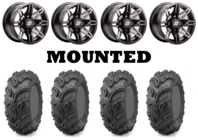 Kit 4 Maxxis Zilla Tires 28x9-14/28x11-14 on Sedona Rukus Grey 12mm Wheels TER