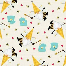 Bee Fabric BTY, Honey Bee Gnomes, Studio E, 5668-44, TheFabricEdge