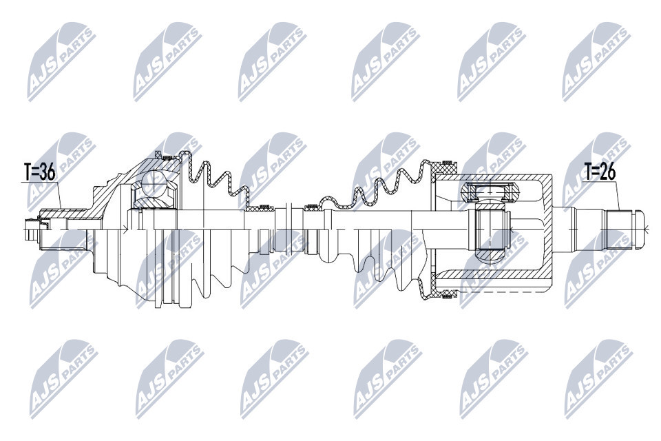 NPW-VW-133 NTY Drive Shaft for VW