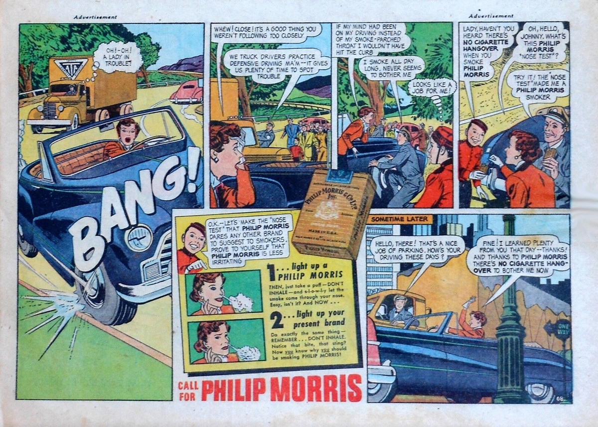 comics about cigarette smoking Risks Through Comic Philip Morris Cigarettes #68 -
