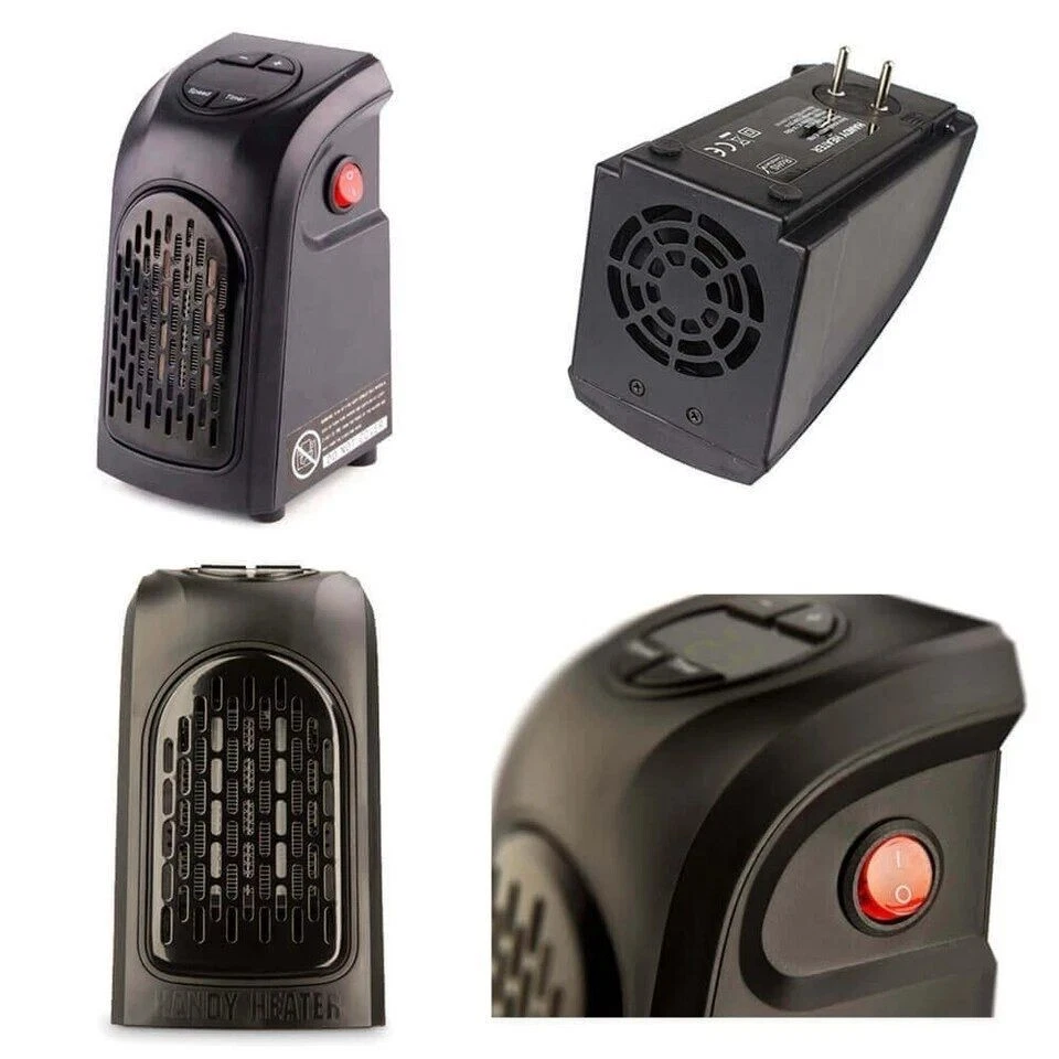 STUFA PORTATILE HANDY HEATER MINI VENTILATORE ELETTRICO DA PARETE SPINA 15/32° - Immagine 4 di 4