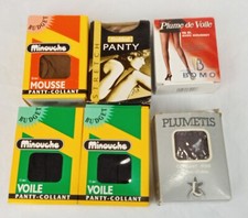Vintage Belgium Minouche Voile stockings Pantyhose set of 6 lot