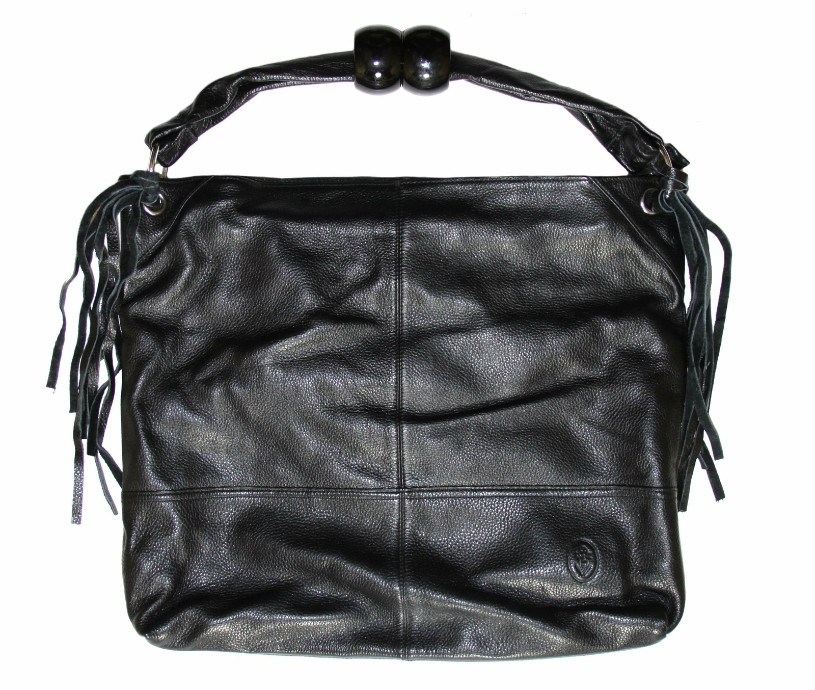 Smith and Canova Womens Large Black Leather Shoulder Tote Bag Handbag
