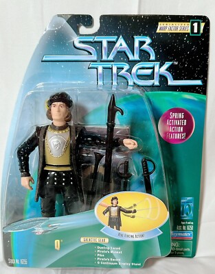  Star Trek Q Action Figure 1997 Playmates Warp Factor Real Fencing Action NEW
