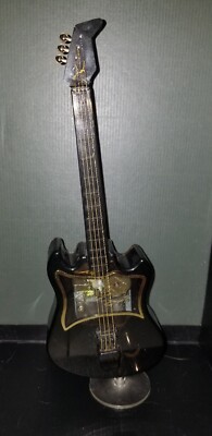 Vtg Guitar Music Box plays ''Love Me Tender'' by Elvis Presley  10 1/2''    MT2 